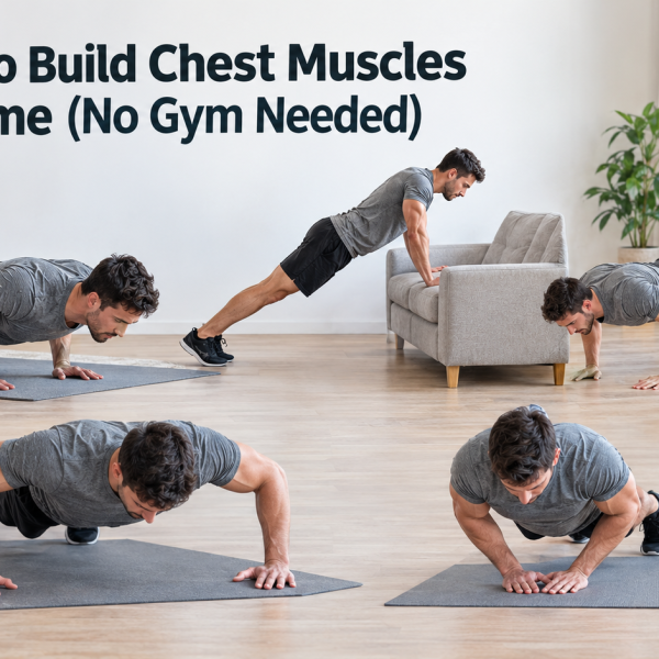 Home chest workout exercises for building chest muscles without gym equipment
